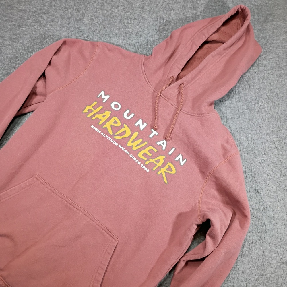 Mountain Hardwear Hoodie Mens Medium Red Graphic Pullover Gorpcore Climbing